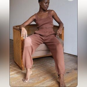 First Rite Lina Lounge Pant Cotton Terra Cotta Cocoa XS